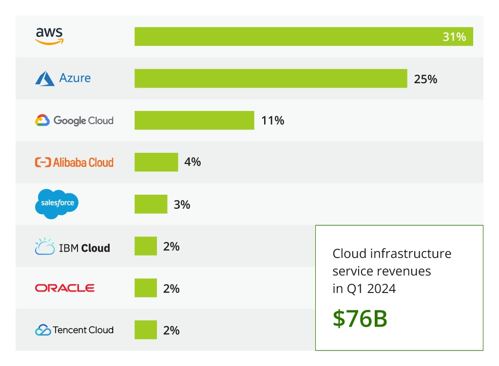 Leading cloud service providers