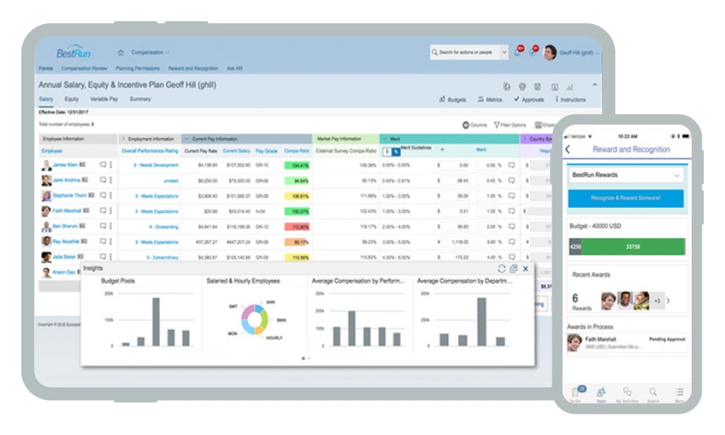 Compensation Module Demo Screen