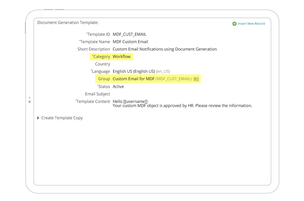 An example of custom email templates using SAP SuccessFactors Document Generation